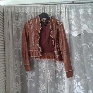 Brown leather jacket